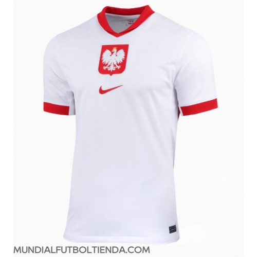 Camiseta Polonia Primera Equipación Replica Eurocopa 2024 para mujer mangas cortas